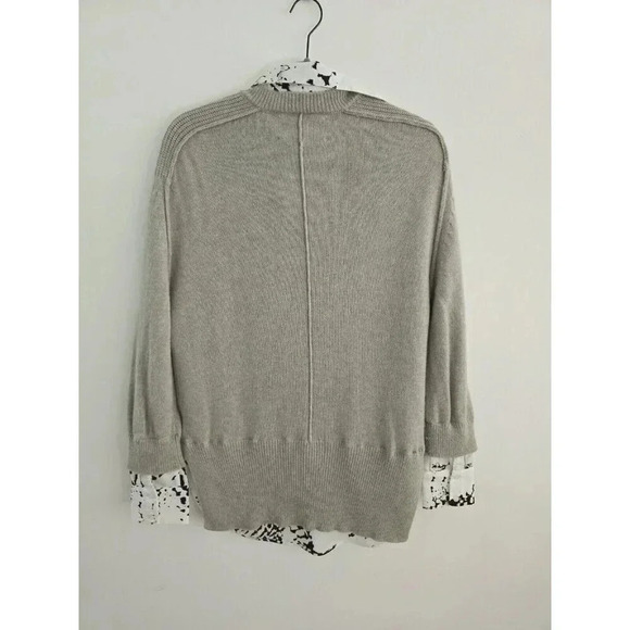 Brochu Walker Looker Cashmere Wool Layered V-Neck Oversize Sweater FLAWS size S - Picture 6 of 16